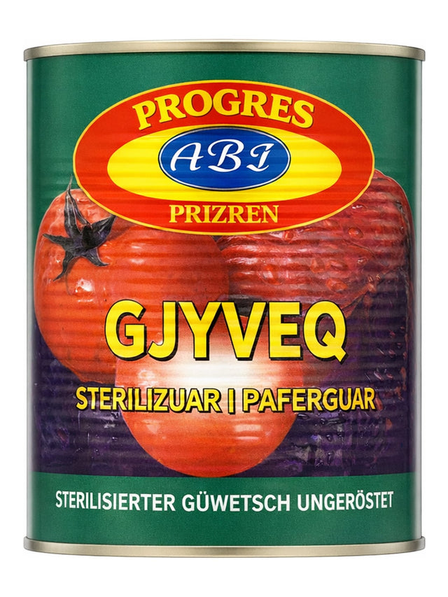 Progres Sterilisierter Güveç ungeröstet 850g – Gjyveq Balkangericht Gemüsekonserve