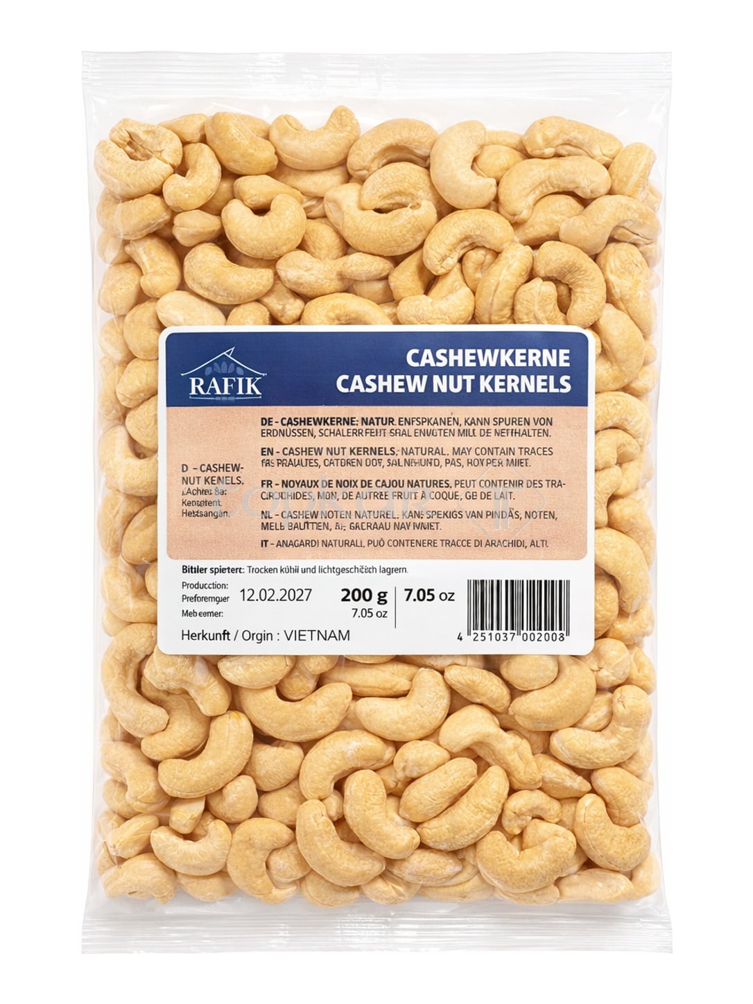 Rafik Cashewkerne 200g – Cashew Nut Kernels naturbelassen aus Vietnam