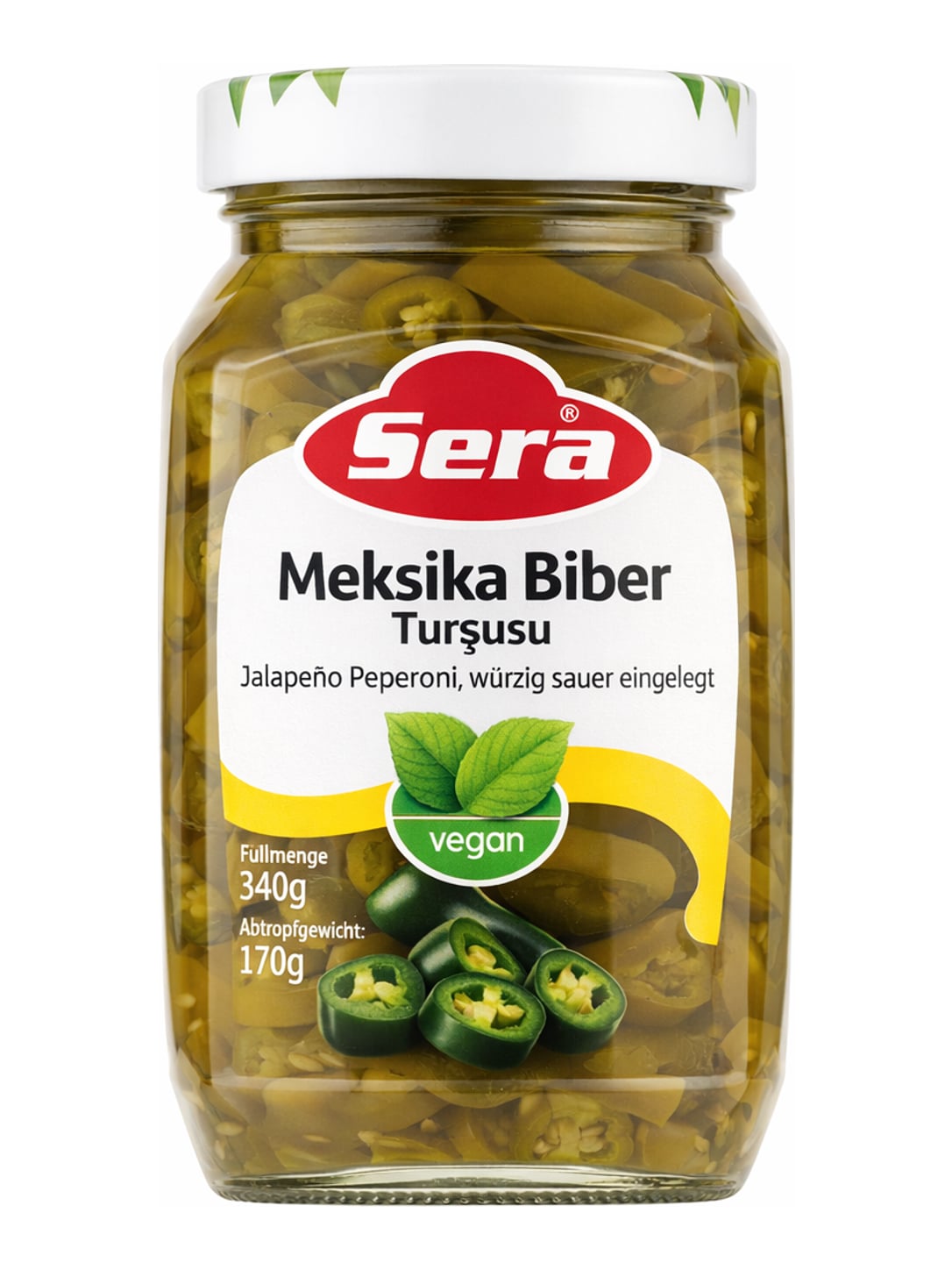 Sera Jalapeño Peperoni 340g – Meksika Biber Turşusu sauer eingelegt