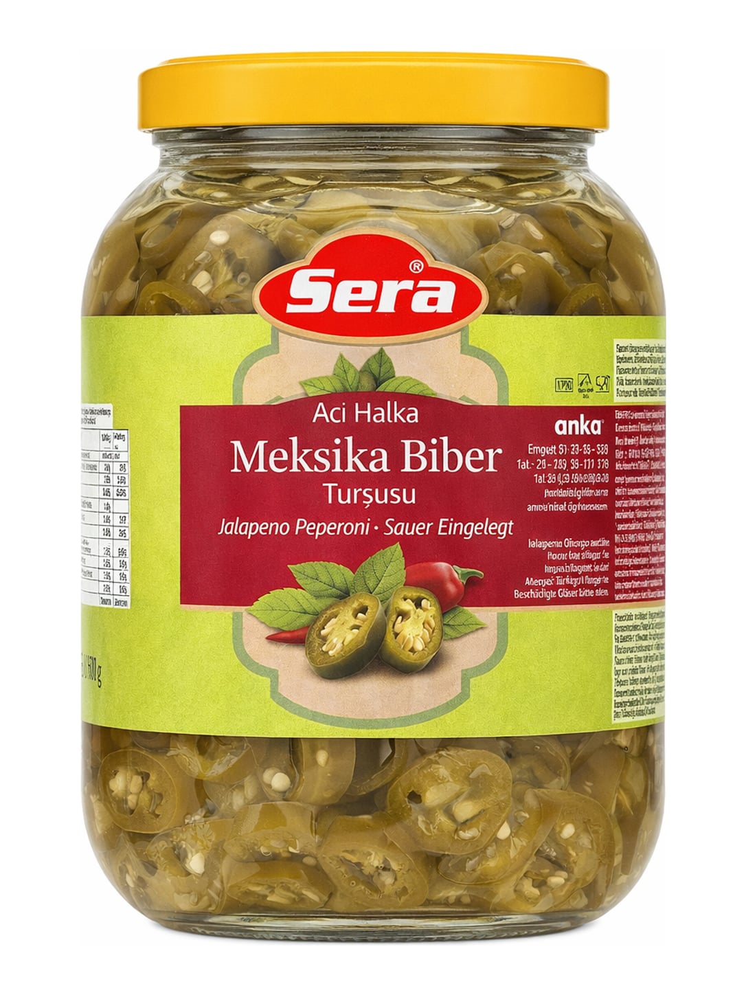 Sera Mexikanische Ringpeperoni 1600g – Acı Halka Meksika Biber Turşusu sauer eingelegte Jalapeño-Peperoni