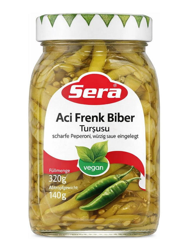 Sera Peperoni eingelegt 320g – Acı Frenk Biber Turşusu eingelegte scharfe Peperoni