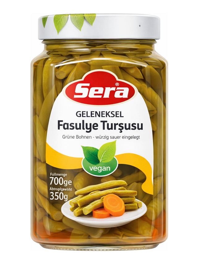 Sera Traditionelle Grüne Bohnen Pickles 700g – Geleneksel Fasulye Turşusu eingelegtes Gemüse