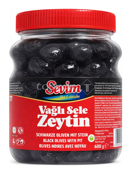 Sevim Schwarze Oliven mit Stein