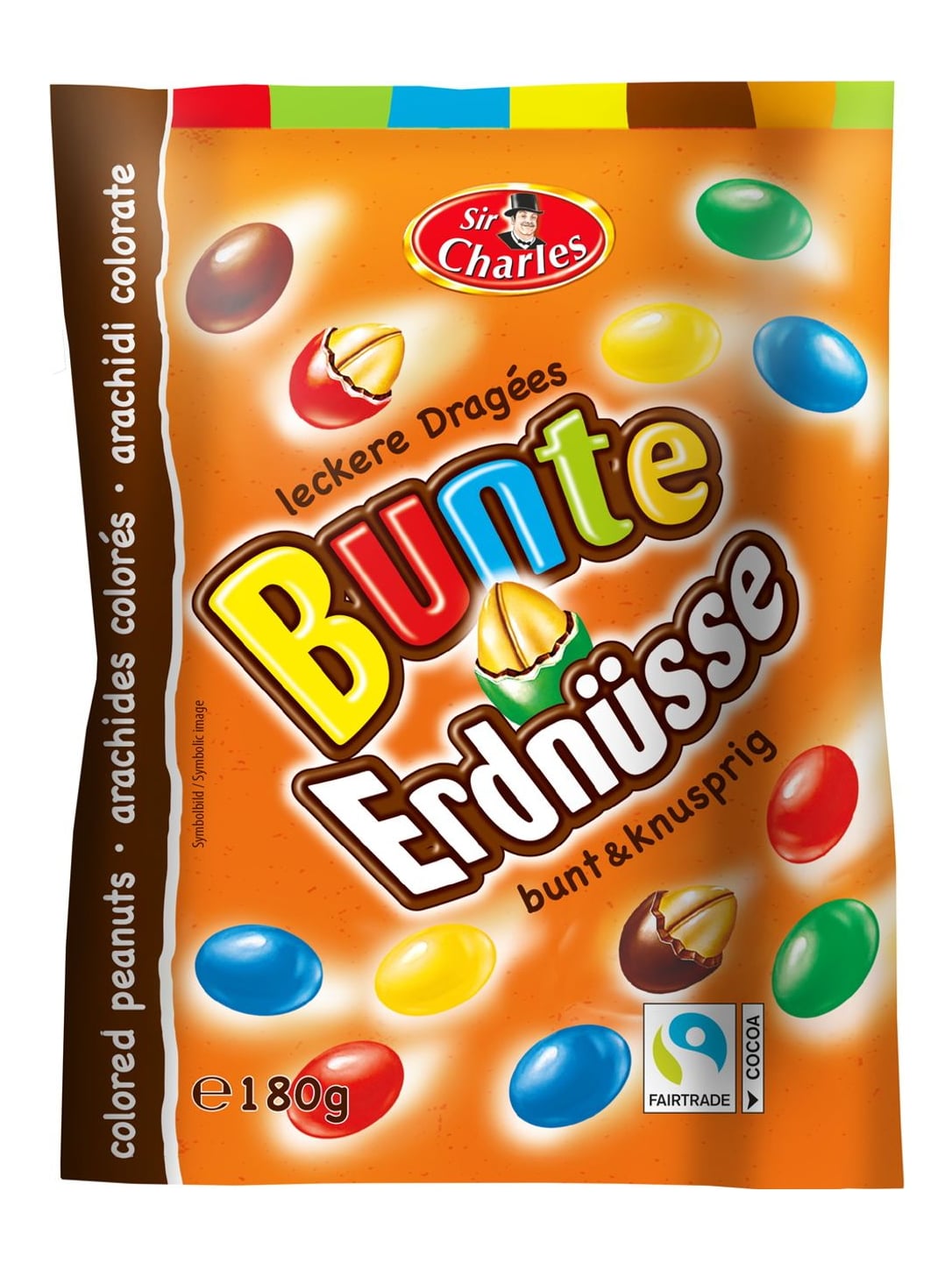 Sir Charles Bunte Erdnüsse in Milchschokolade 180g – schokolierte Erdnüsse Dragees