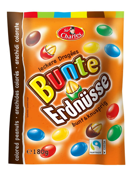 Sir Charles Bunte Erdnüsse in Milchschokolade 180g – schokolierte Erdnüsse Dragees
