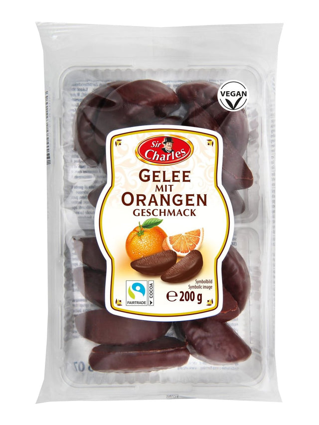 Sir Charles Orangengelee schokoliert 200g – schokoliertes Gelee mit Orangengeschmack