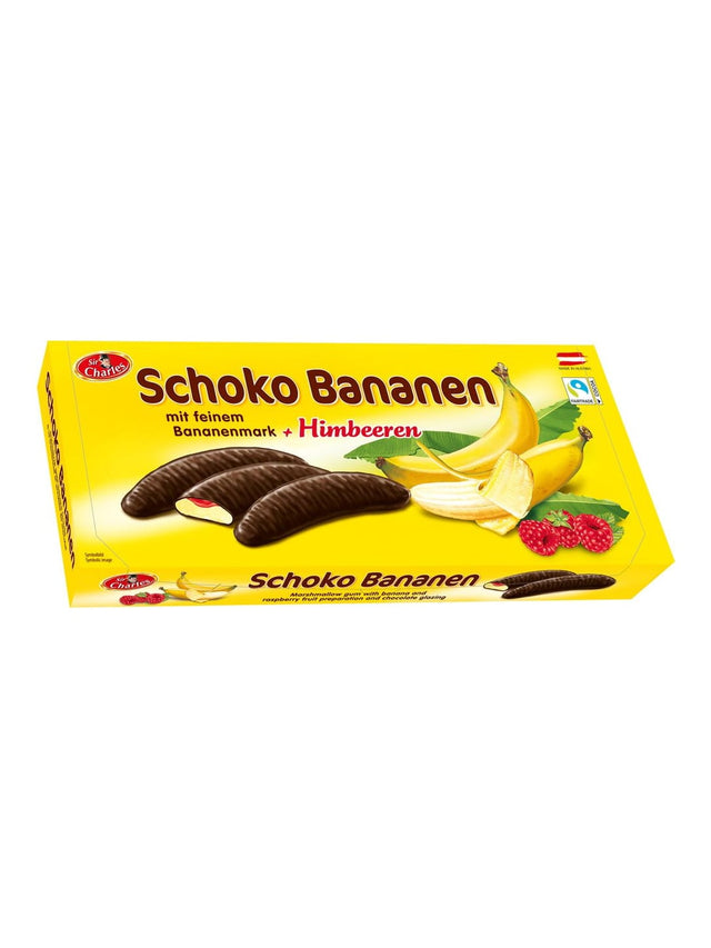 Sir Charles Schokobananen Himbeere 300g – Schaumzuckerware mit Schokoladenüberzug