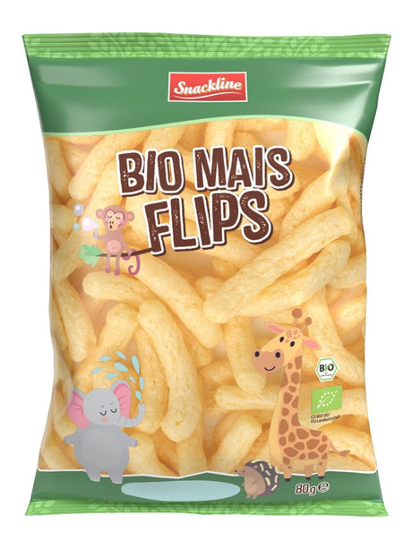 Snackline Bio Mais Flips 80g – knuspriger Maissnack aus biologischem Anbau