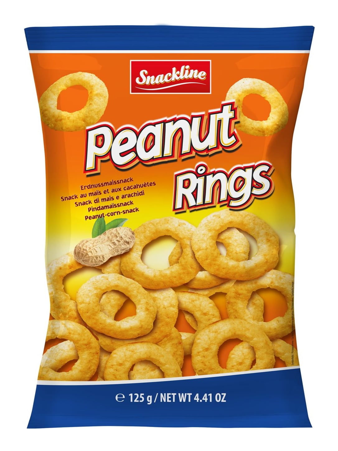 Snackline Peanut Rings 125g – Erdnuss-Mais-Snack Erdnussringe
