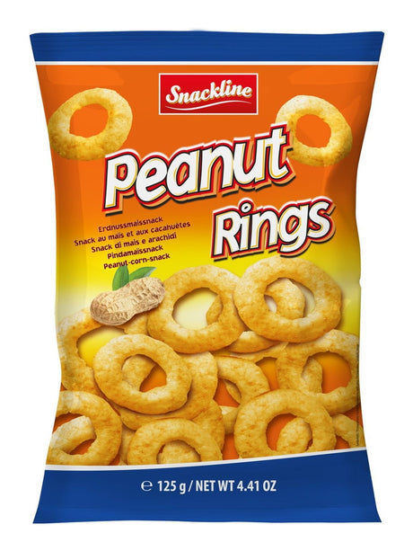 Snackline Peanut Rings 125g – Erdnuss-Mais-Snack Erdnussringe