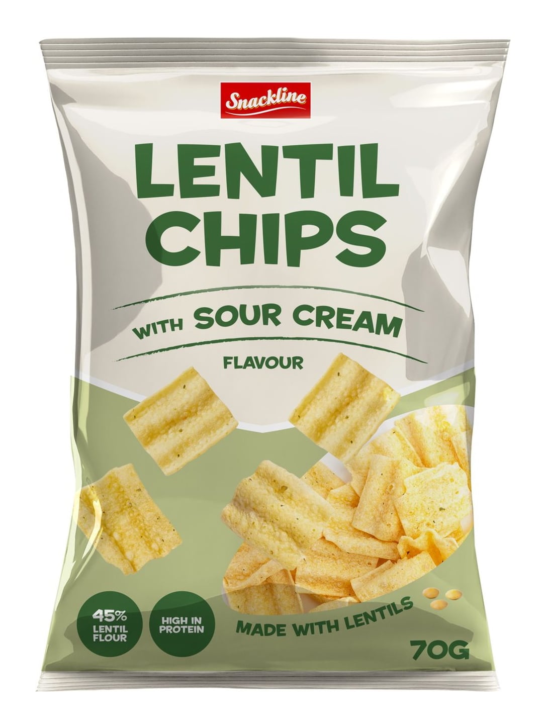 Snackline Linsenchips Sour Cream 70g – Linsensnack mit Sauerrahm-Zwiebel