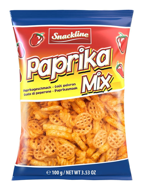 Snackline Paprika Mix Kartoffelsnack 100g – knuspriger Paprika Snack