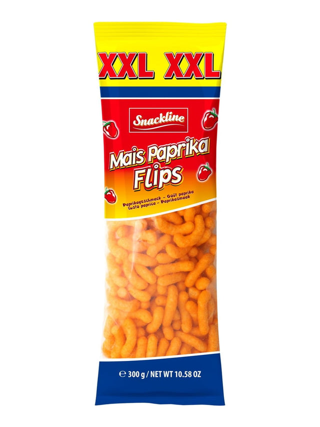 Snackline XXL Mais Flips Paprika 300g – knuspriger Maissnack mit Paprika