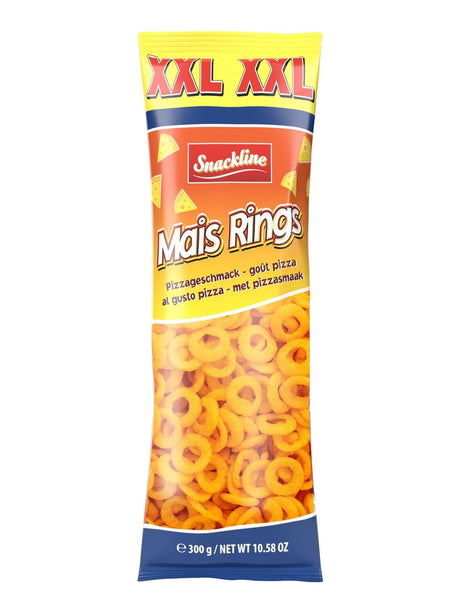 Snackline XXL Mais Rings Pizza 300g – knuspriger Maissnack gesalzen