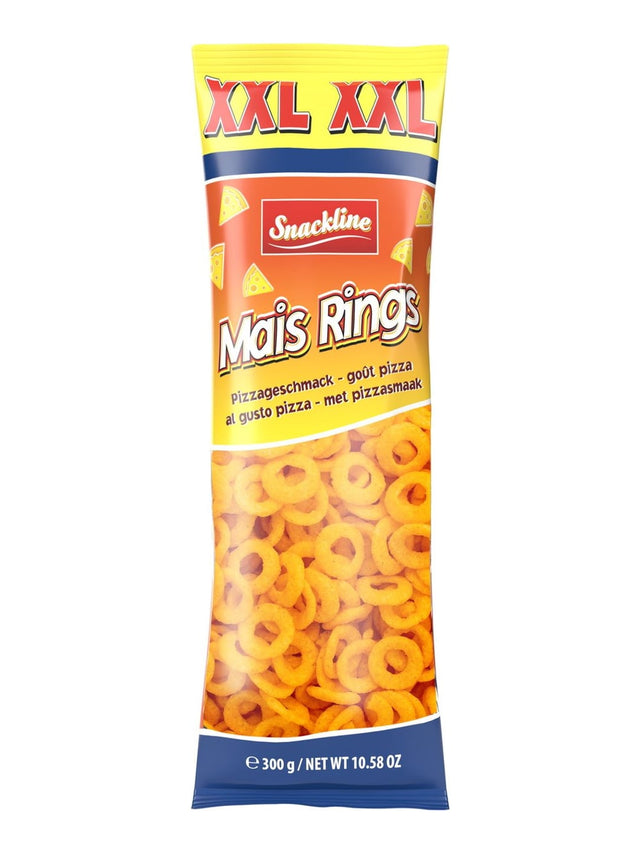 Snackline XXL Mais Rings Pizza 300g – knuspriger Maissnack gesalzen