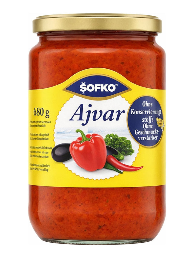 Šofko Ajvar 680g – Paprika-Auberginen-Relish Ajvar im Glas
