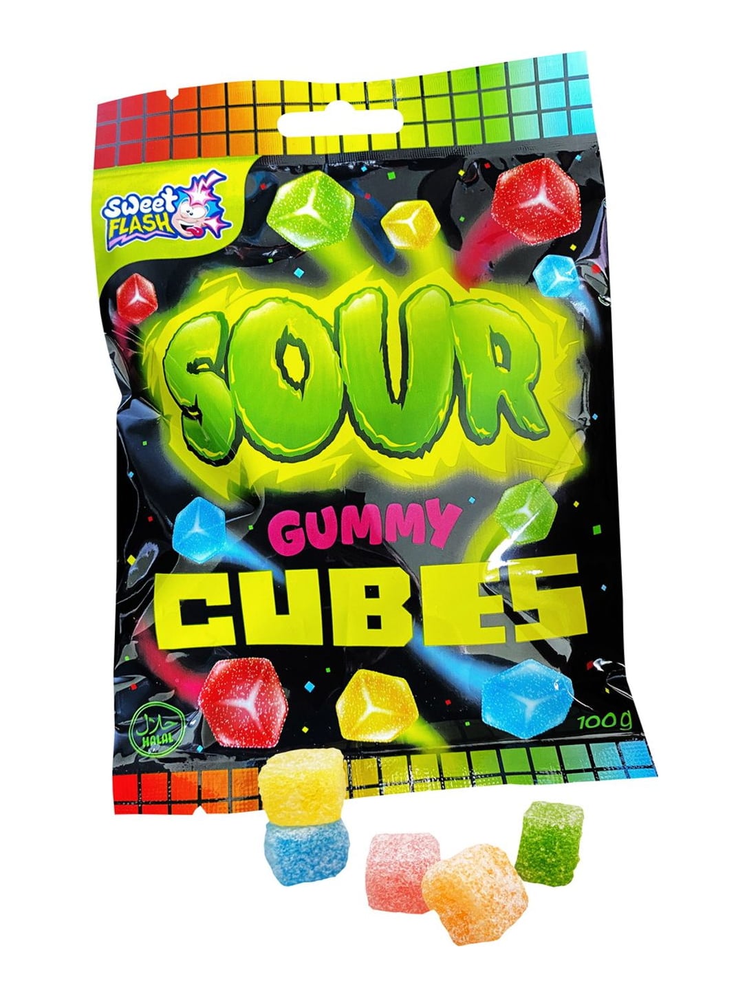 Sour Time Sour Gummy Cubes 100g – saure Fruchtgummi Würfel