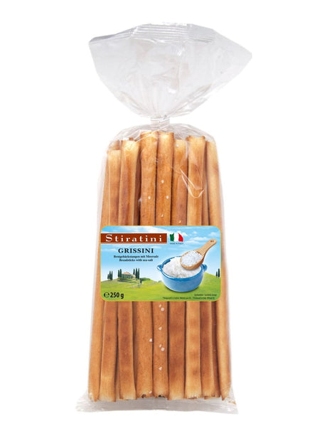 Stiratini Grissini mit Meersalz 250g – italienische Brotgebäckstangen
