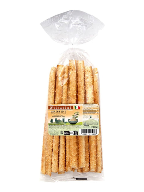 Stiratini Grissini mit Sesam 150g – italienische Brotstangen Sesam