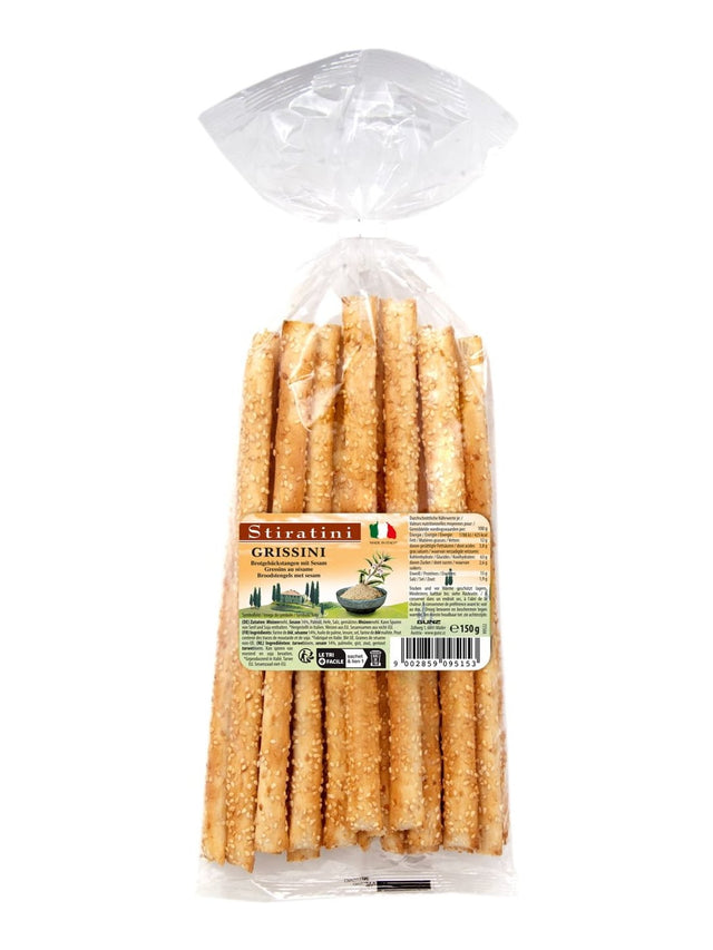 Stiratini Grissini mit Sesam 150g – italienische Brotstangen Sesam