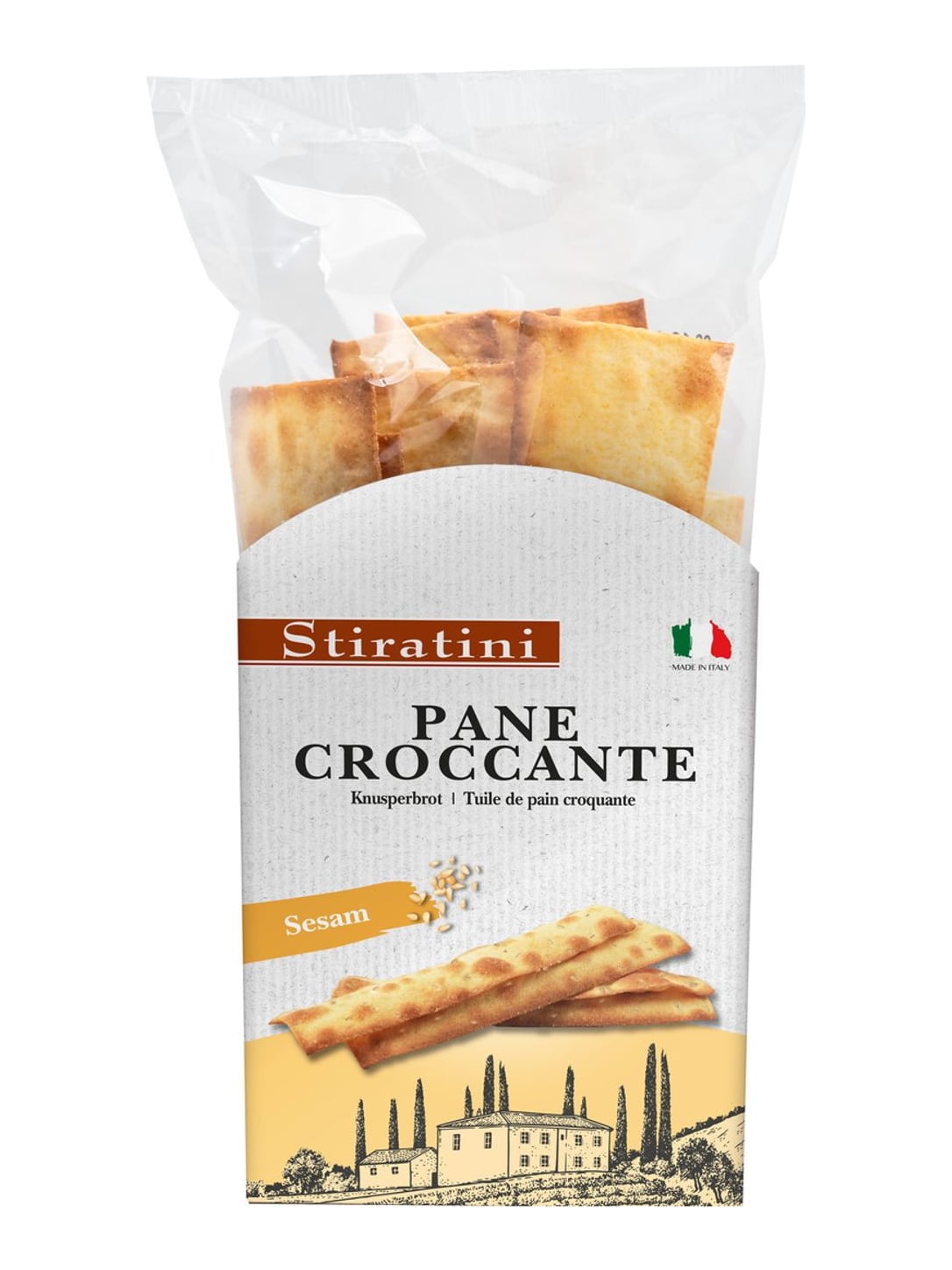 Stiratini Knusperbrot Sesam 140g – Pane Croccante italienische Sesam-Cracker