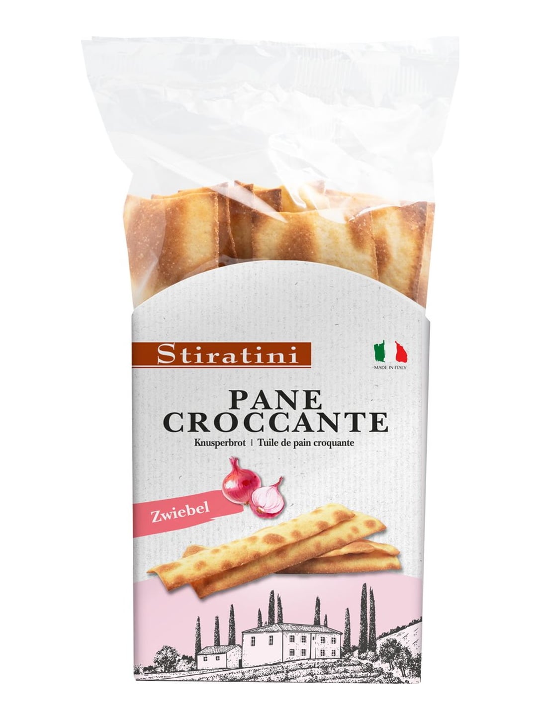 Stiratini Knusperbrot Zwiebel 140g – Pane Croccante italienischer Cracker