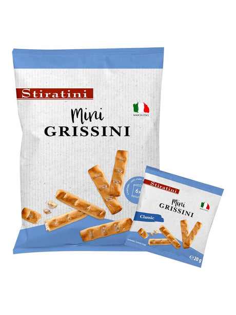 Stiratini Mini Grissini Classic 120g – knusprige italienische Grissini Brotstangen