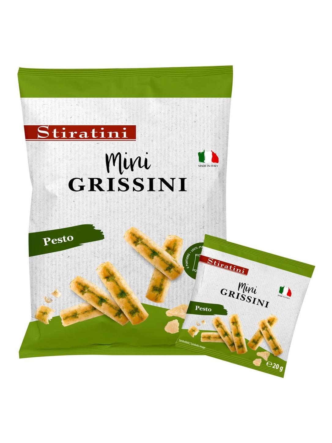 Stiratini Mini Grissini Pesto 120g – italienische Grissini mit Basilikum-Pesto
