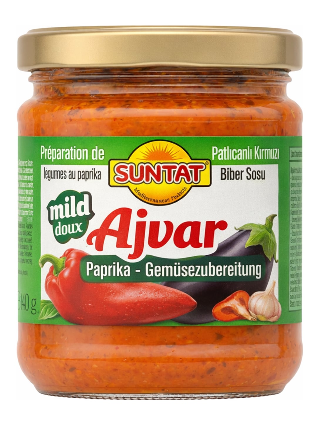 Suntat Ajvar mild 190g – Paprika-Gemüsezubereitung Ajvar