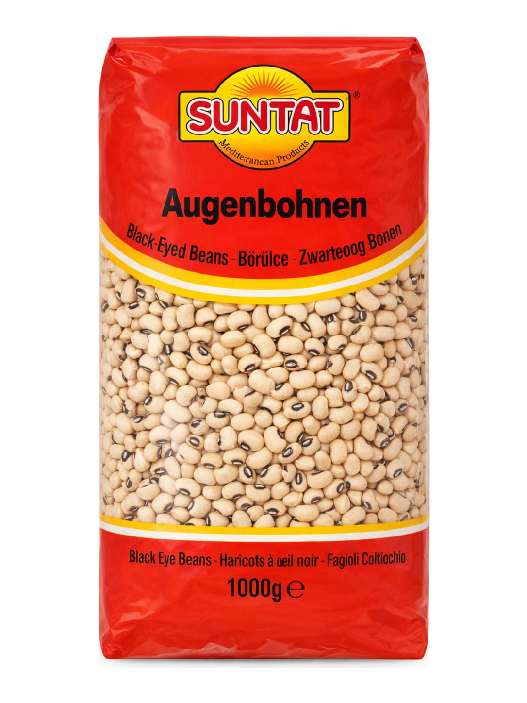 Suntat Augenbohnen 1000 g – Börülce Black Eyed Beans getrocknete Hülsenfrüchte