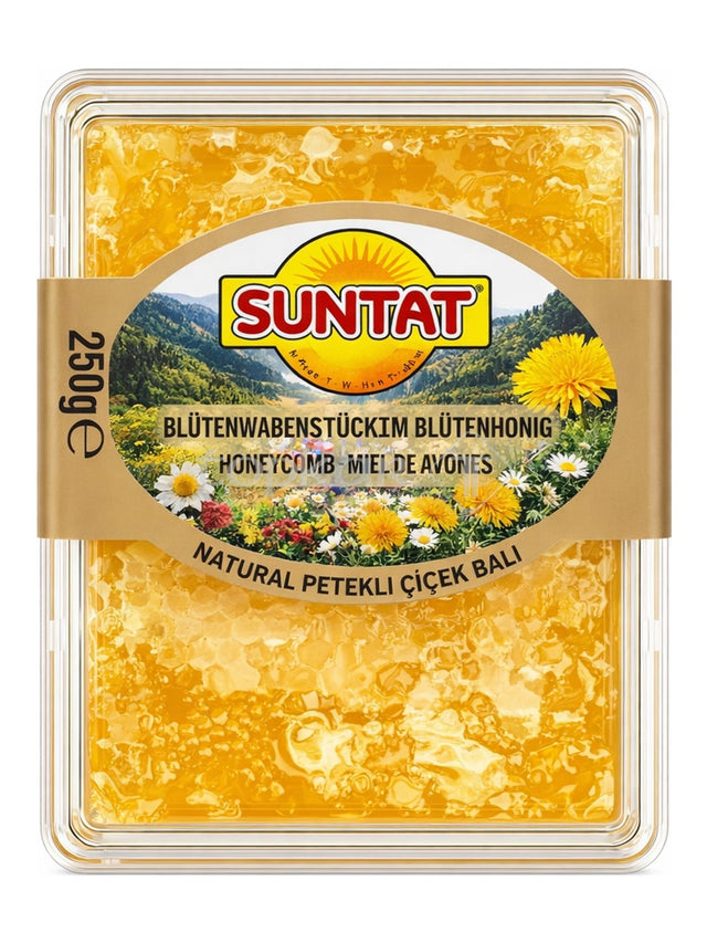 Suntat Blütenwabenstück im Blütenhonig