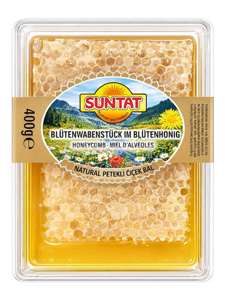 Suntat Blütenwabenstück im Blütenhonig