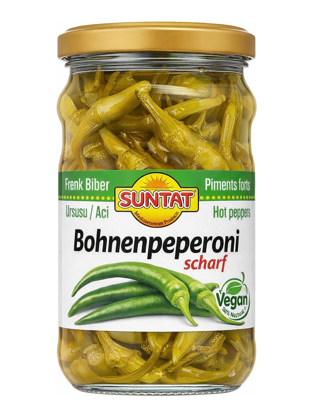 Suntat Bohnenpeperoni Scharf 570g – Frenk Biber Turşusu eingelegte scharfe Peperoni
