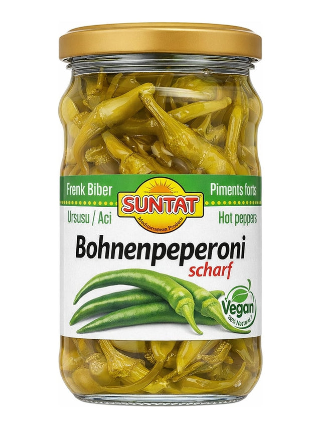Suntat Bohnenpeperoni Scharf 570g – Frenk Biber Turşusu eingelegte scharfe Peperoni