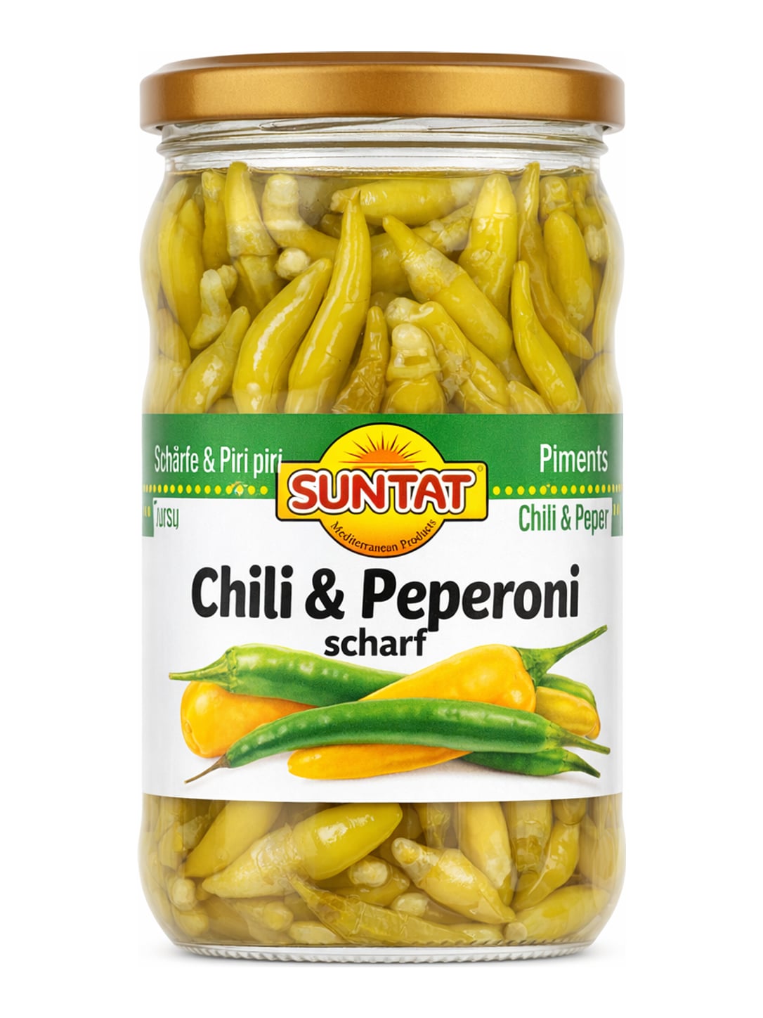 Suntat Chili & Peperoni scharf 600g – Acı Biber Turşusu eingelegte Peperoni aus der Türkei