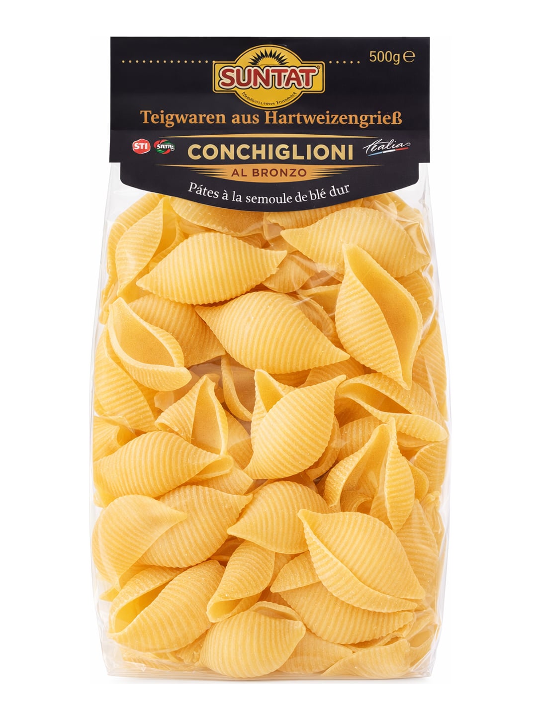 SUNTAT Conchiglioni al Bronzo 500g – große Muschelmuscheln Hartweizengrieß Pasta aus Italien
