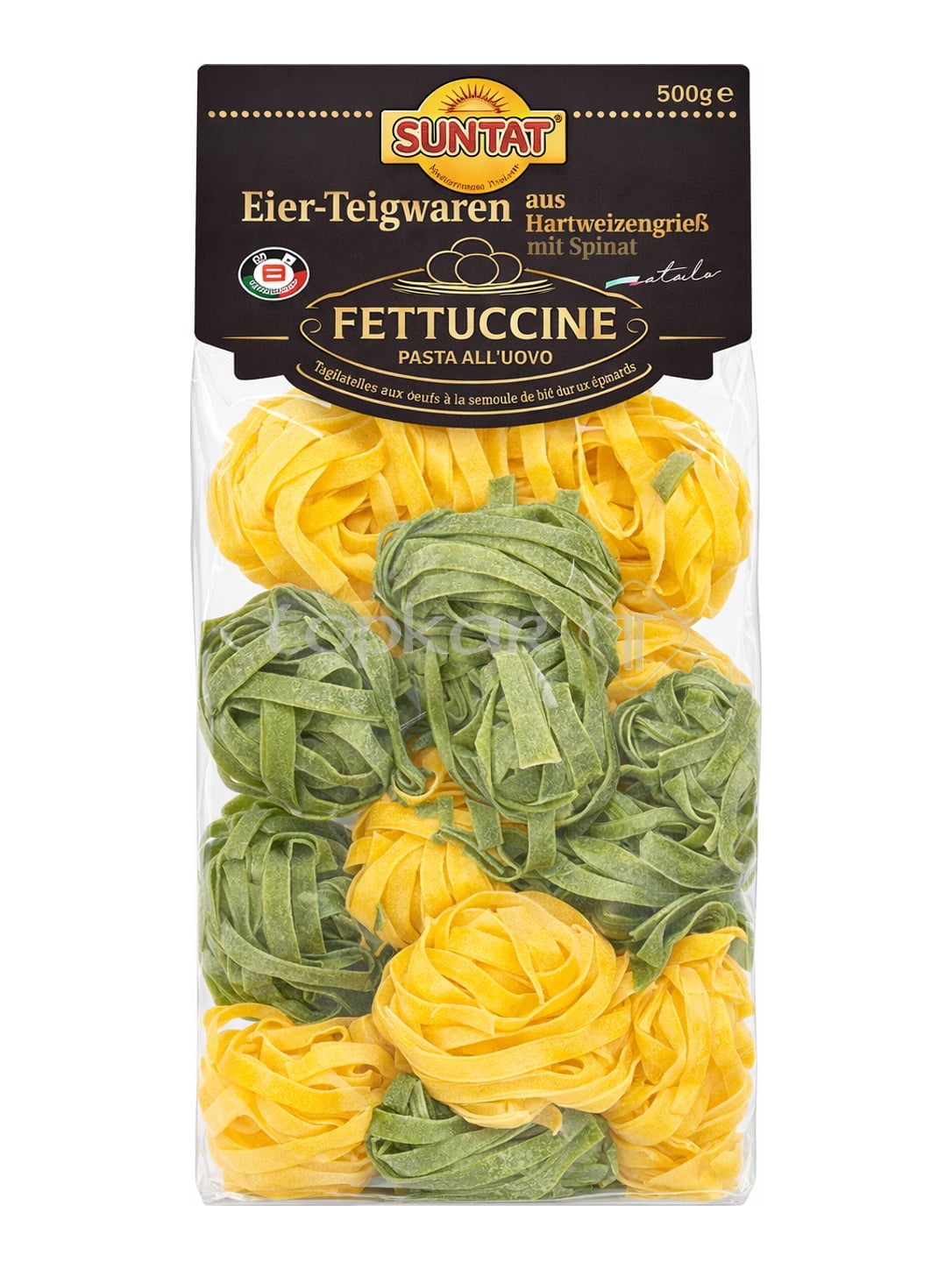 Suntat Fettuccine Paglia e Fieno Eier-Teigwaren mit Spinat