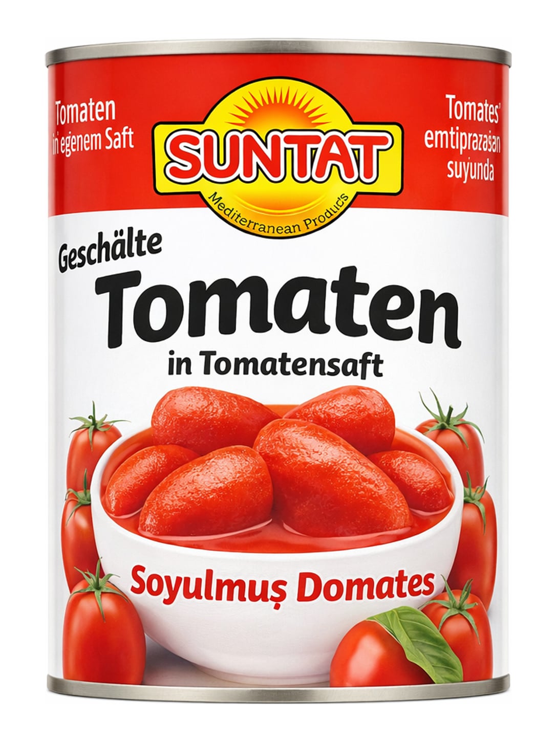 Suntat Geschälte Tomaten in Tomatensaft 400g – Italienische Dosentomaten sonnengereift