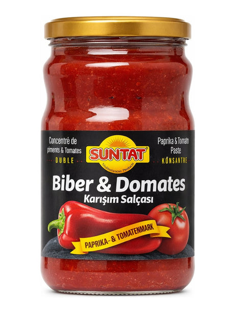 Suntat Paprika- & Tomatenmark Mischung 650g – Biber & Domates Karışım Salçası türkische Mischpaste