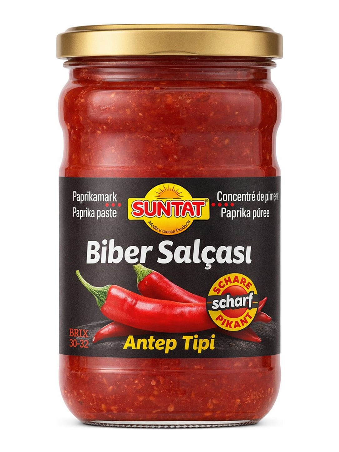 Suntat Paprikamark Scharf 630g – Acı Biber Salçası Antep Tipi türkisches Paprikamark