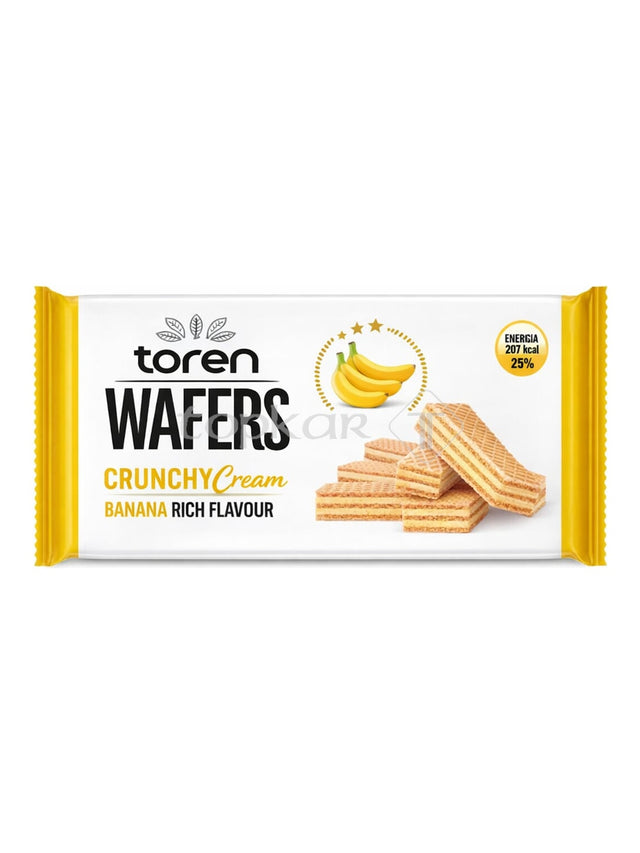 Toren Waffeln mit Bananencreme 55g – Banana Wafers knusprige Bananenwaffeln