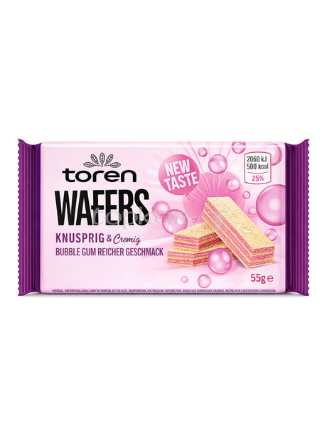 Toren Waffelriegel Bubble Gum 55g – Wafers Kaugummi Waffel