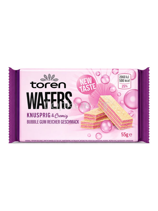 Toren Waffelriegel Bubble Gum 55g – Wafers Kaugummi Waffel