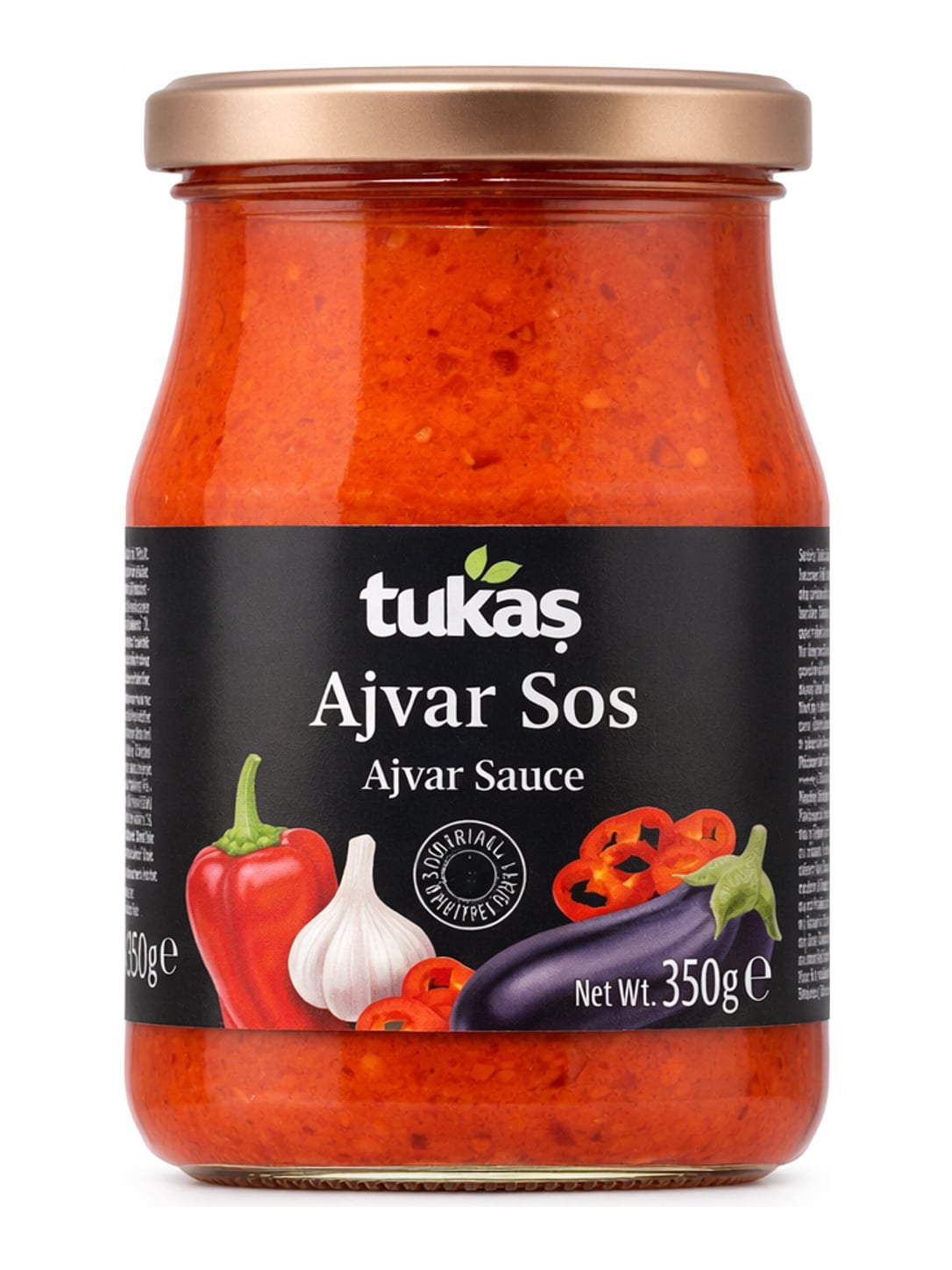 Tukaş Ajvar Sauce 350g – Ajvar Sos Paprika-Auberginen-Sauce aus der Türkei