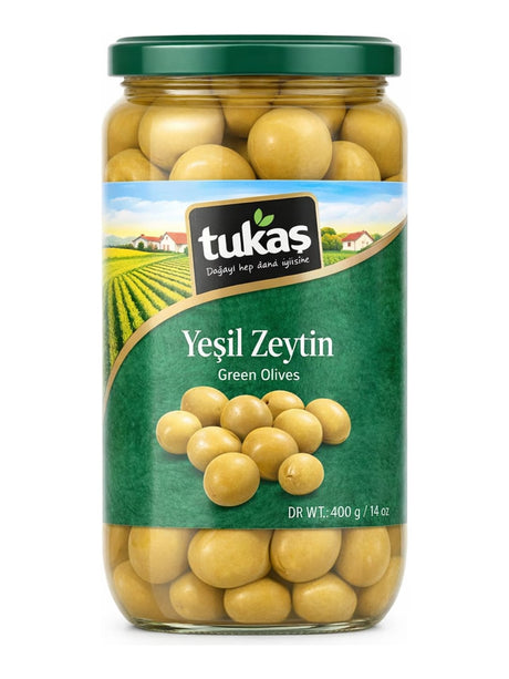 Tukaş Yeşil Zeytin 720g – grüne Oliven eingelegt in Salzlake