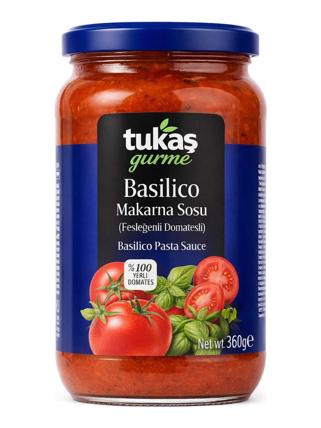 Tukaş Gurme Basilico Pasta-Sauce 360g – Fesleğenli Domatesli Makarna Sosu Tomatensauce mit Basilikum