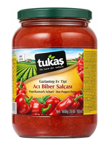 Tukaş Scharfes Paprikamark Gaziantep 1650g – Acı Biber Salçası türkische Paprikapaste