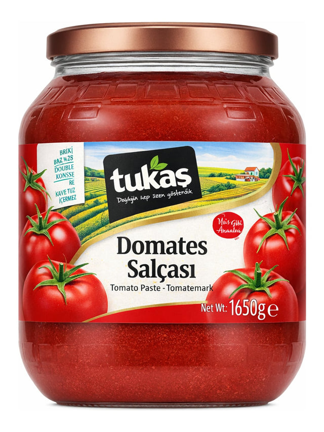 Tukaş Domates Salçası 1650g – doppelt konzentriertes Tomatenmark aus der Türkei