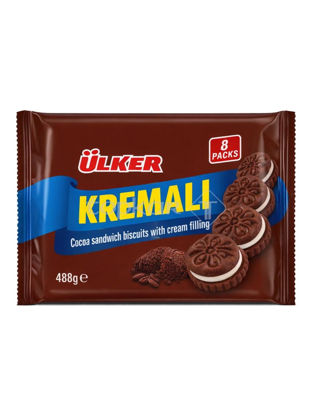 Ülker Kremali 488g – Kremalı Kakaolu Sandviç Bisküvi Kakao Doppelkekse