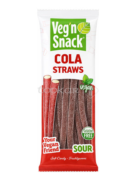 Veg'n Snack Cola Straws Sour 170g – vegane saure Cola-Sticks Fruchtgummi